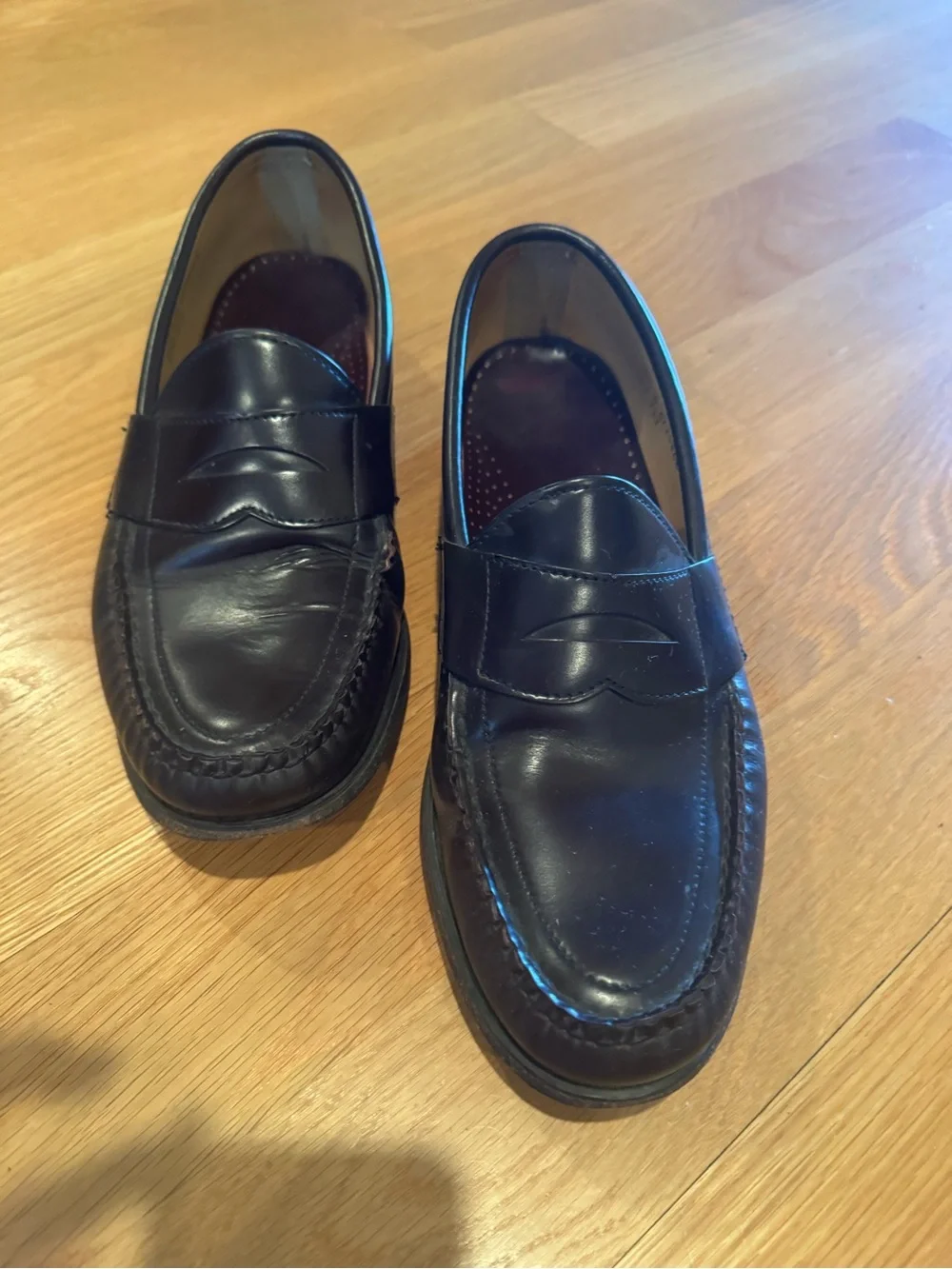 SEBAGO Men's Penny Loafers. Burgandy Leather Hand Sewn. Made in USA.  10.5
